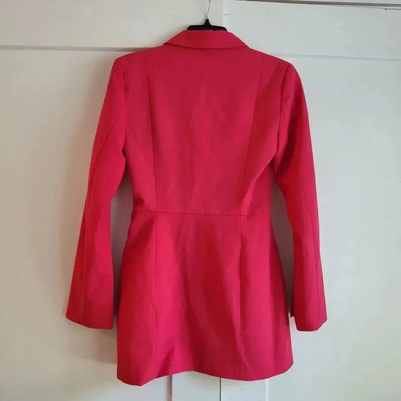 ZARA CUT OUT BLAZER MINI DRESS Raspberry Small Blogger Favorite Pink Coc… - Picture 13 of 16